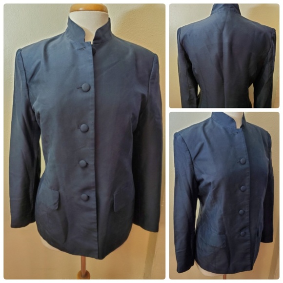 Blunauta Jackets & Blazers - Blunauta Italian 100% Silk Blazer Navy Dark Blue